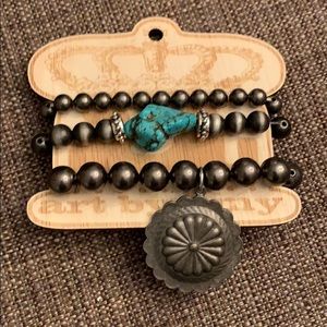 Turquoise stretch bracelet set